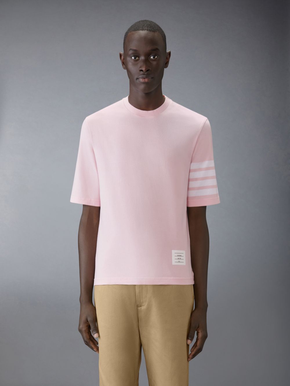 Camiseta Thom Browne Jersey 4-Bar Short Sleeve Hombre Rosas | CHS53O52965