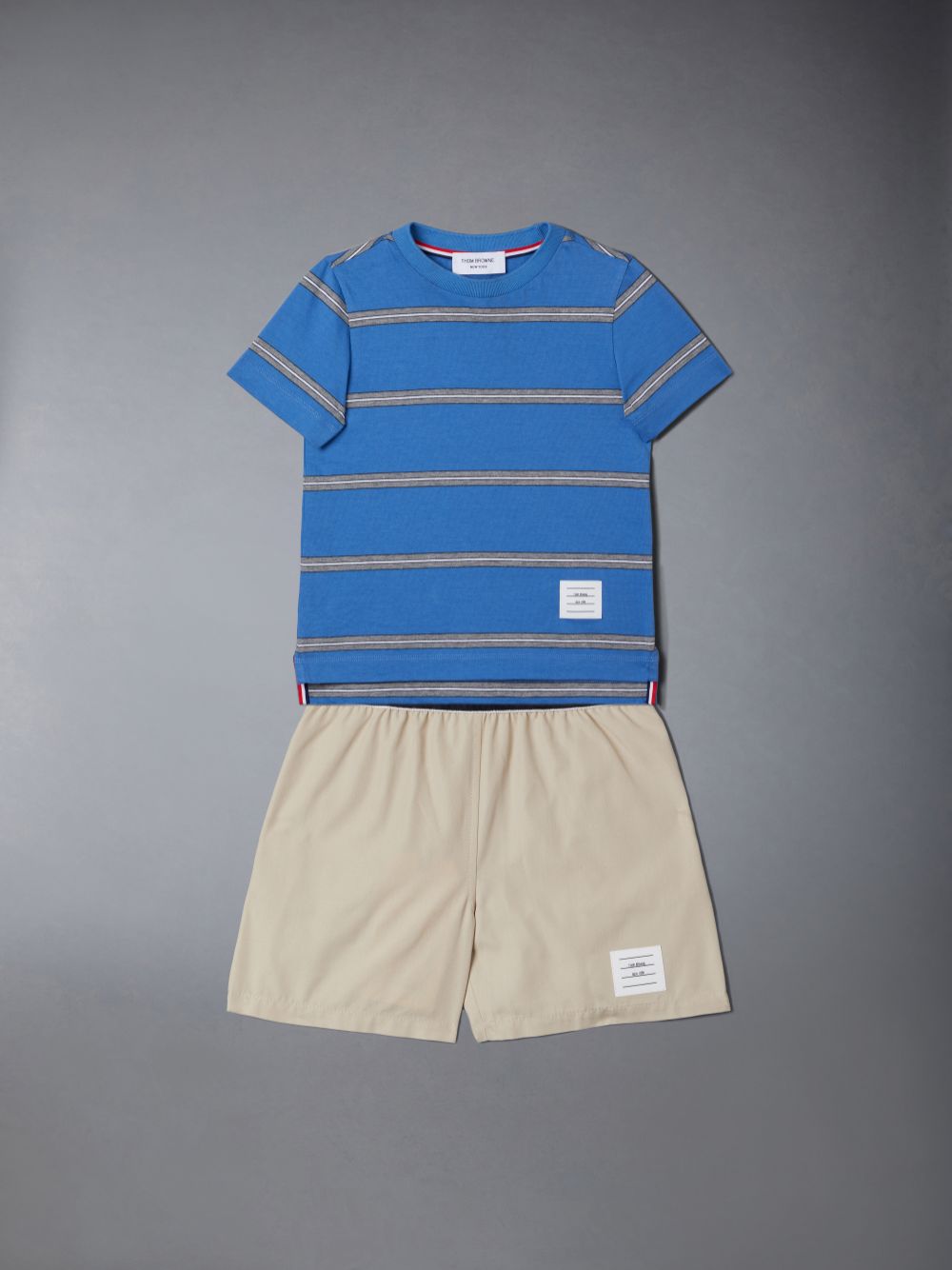 Camiseta Thom Browne Mid Weight Jersey Striped Niño Azules | JCY30Z62739