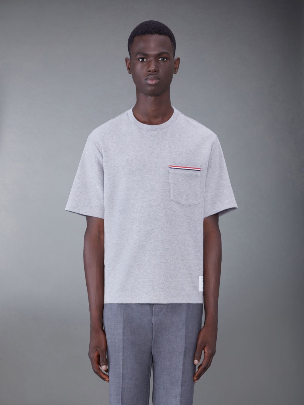 Camiseta Thom Browne Oversized Short Sleeve Pocket Hombre Gris | TLP91O93873