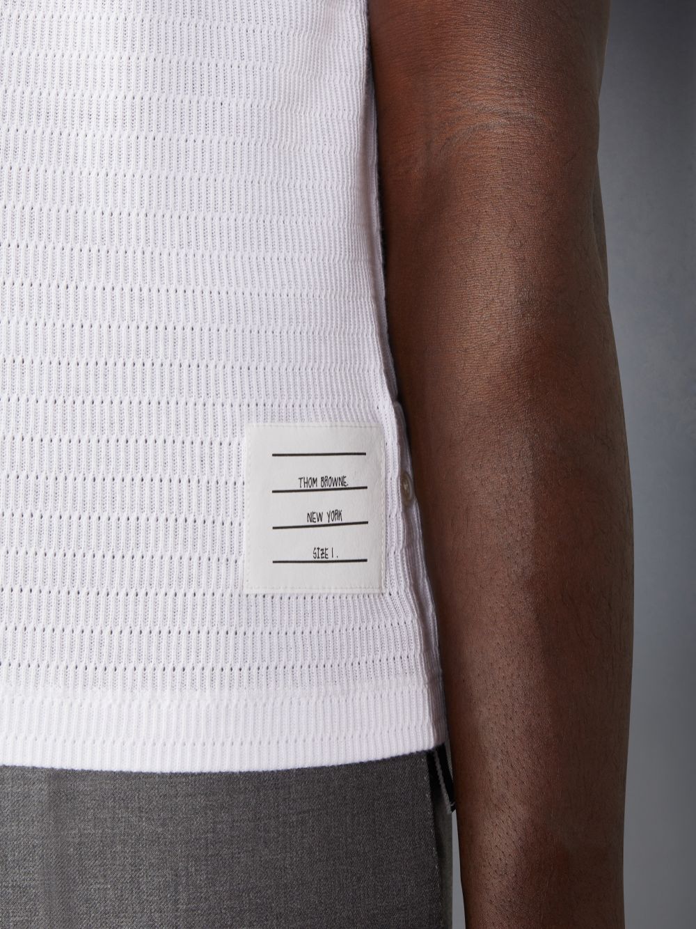 Camiseta Thom Browne Pointelle Cotton Hombre Blancas | CLR22C37385