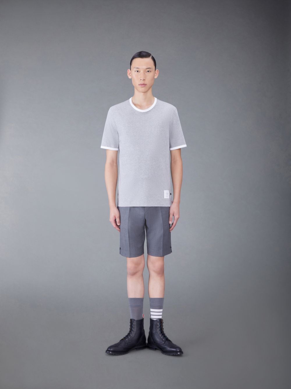 Camiseta Thom Browne Ringer Hombre Gris | KTX90U23432