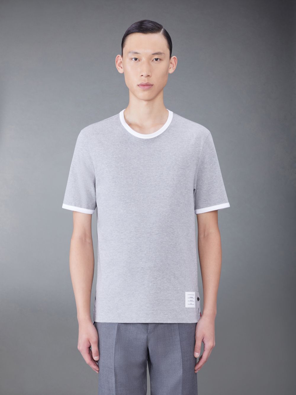 Camiseta Thom Browne Ringer Hombre Gris | KTX90U23432