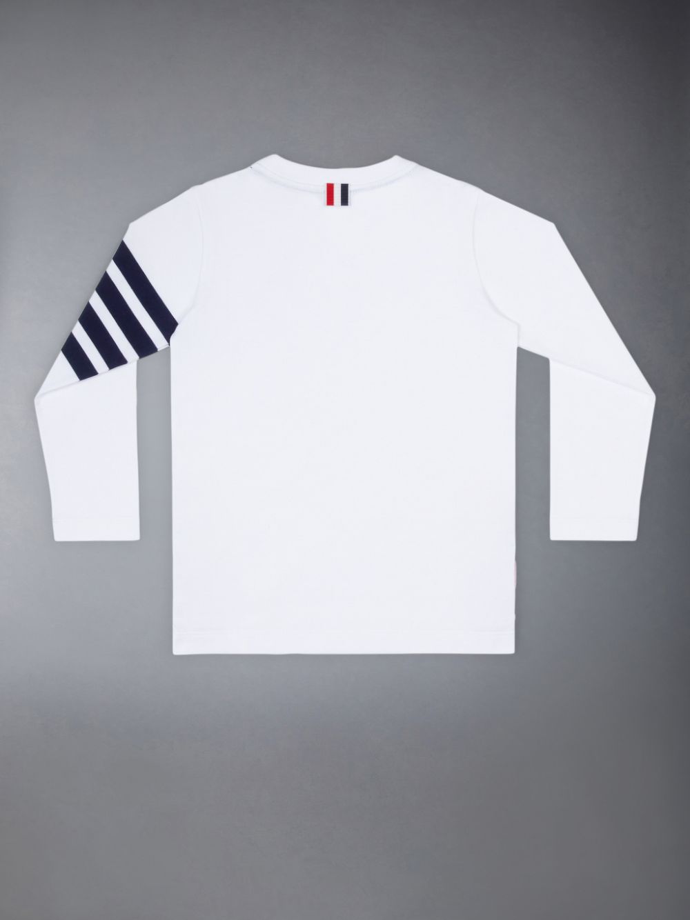 Camiseta Thom Browne White Cotton Jersey 4-Bar Long Sleeve Niño Blancas | AXR09D55526
