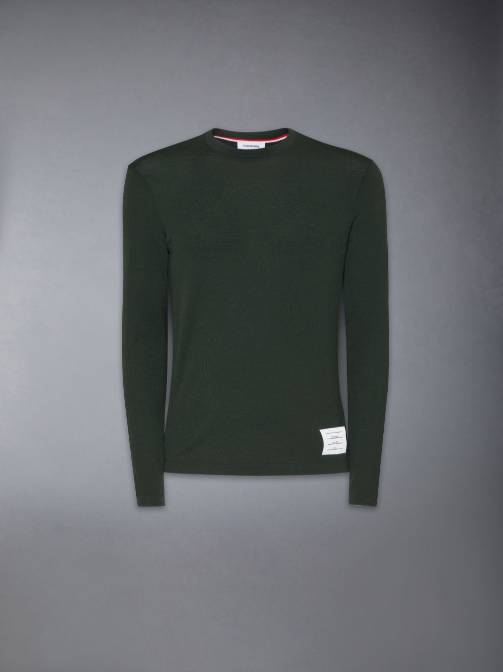 Camiseta Thom Browne Wool Jersey 4-Bar Hombre Verde | XCC63I80646