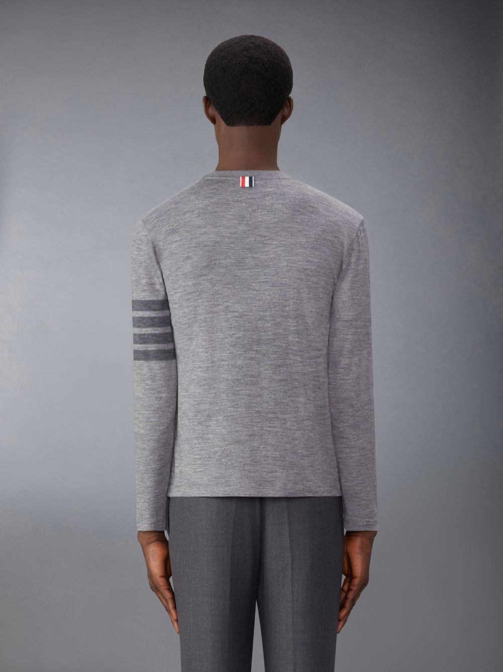 Camiseta Thom Browne Wool Jersey 4-Bar Hombre Gris | IGB51L60181