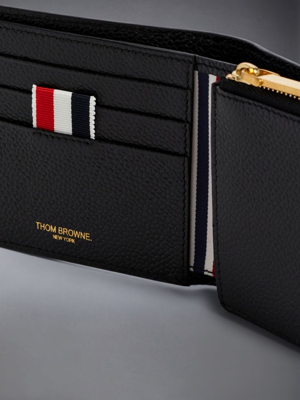 Carteras Thom Browne Pebble Grain Coin Purse Bifold Mujer Negras | GSK13C29093