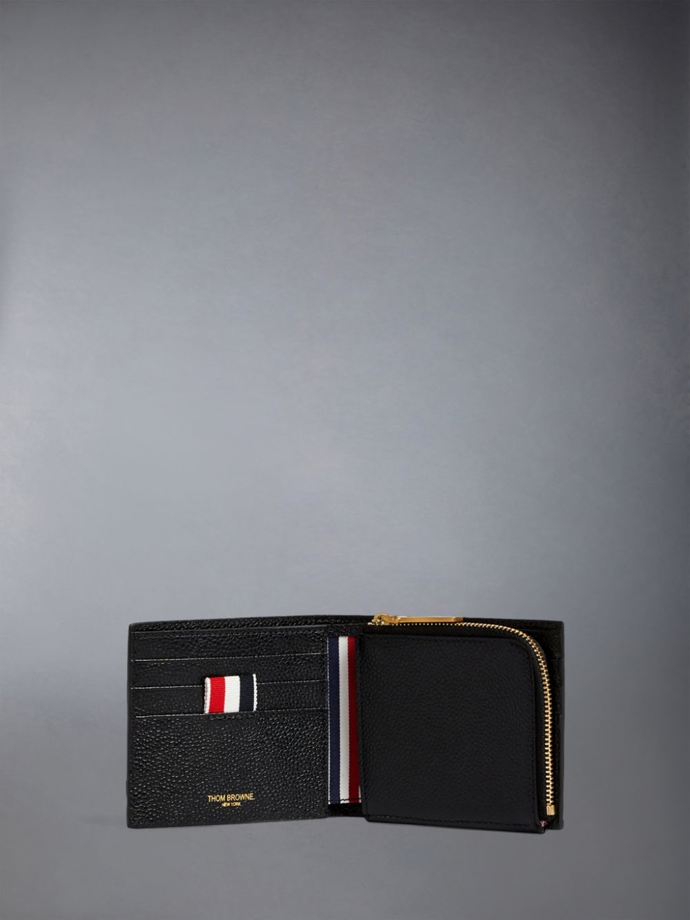 Carteras Thom Browne Pebble Grain Coin Purse Bifold Mujer Negras | GSK13C29093