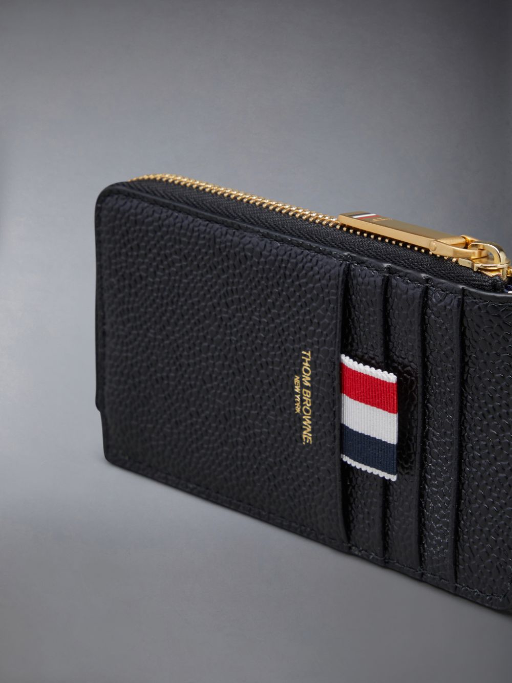 Carteras Thom Browne Pebble Grain Leather Half Zip Mujer Negras | LXN21G61827