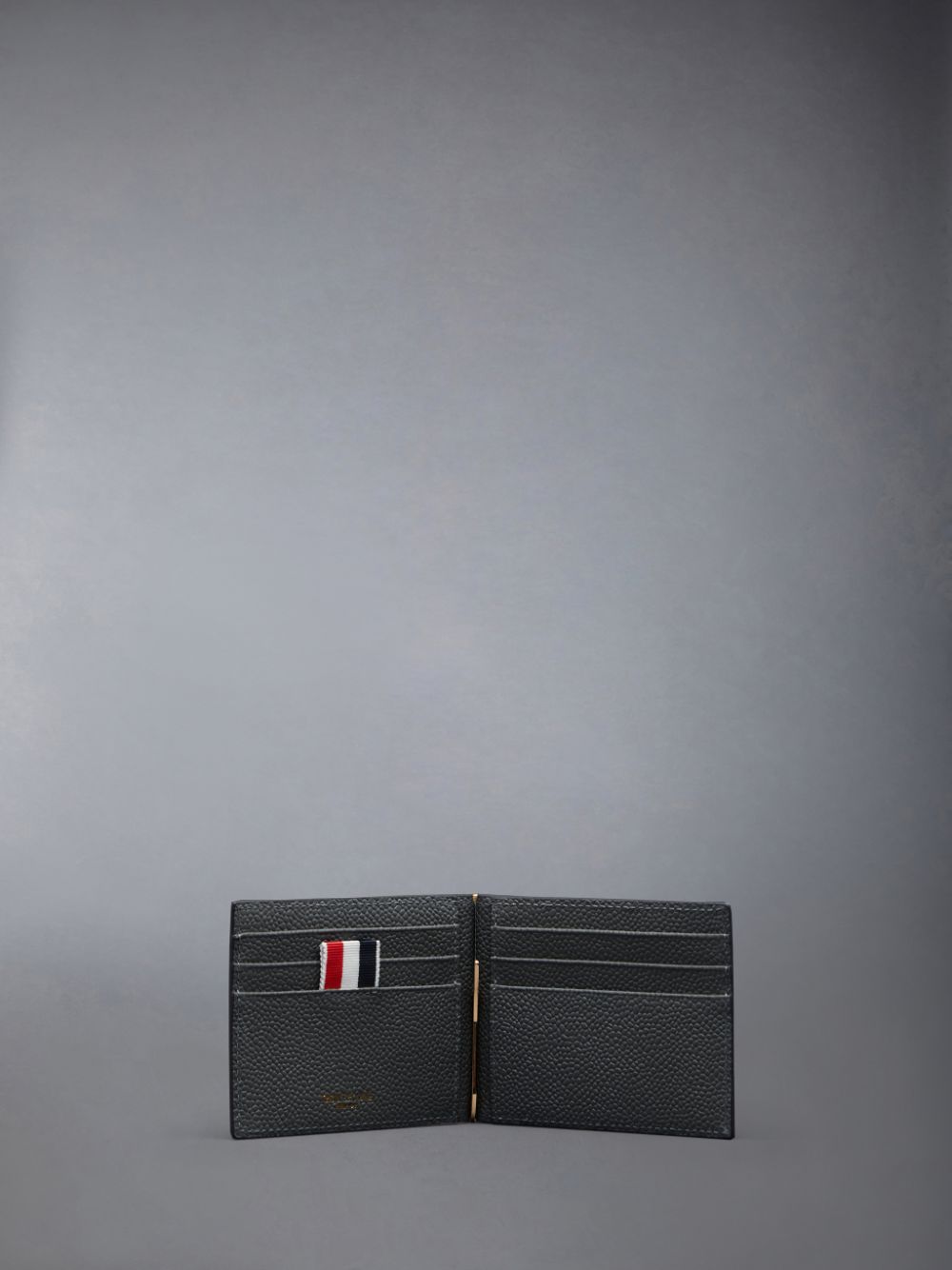Carteras Thom Browne Pebble Grain Leather Money Clip Hombre Gris | ESV51K57244