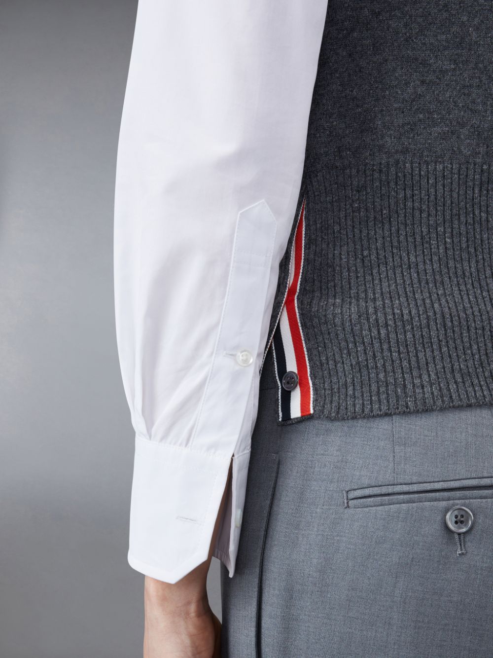 Chaleco Thom Browne Cashmere 4-Bar Classic Shell Top Mujer Gris | UXE72X34263