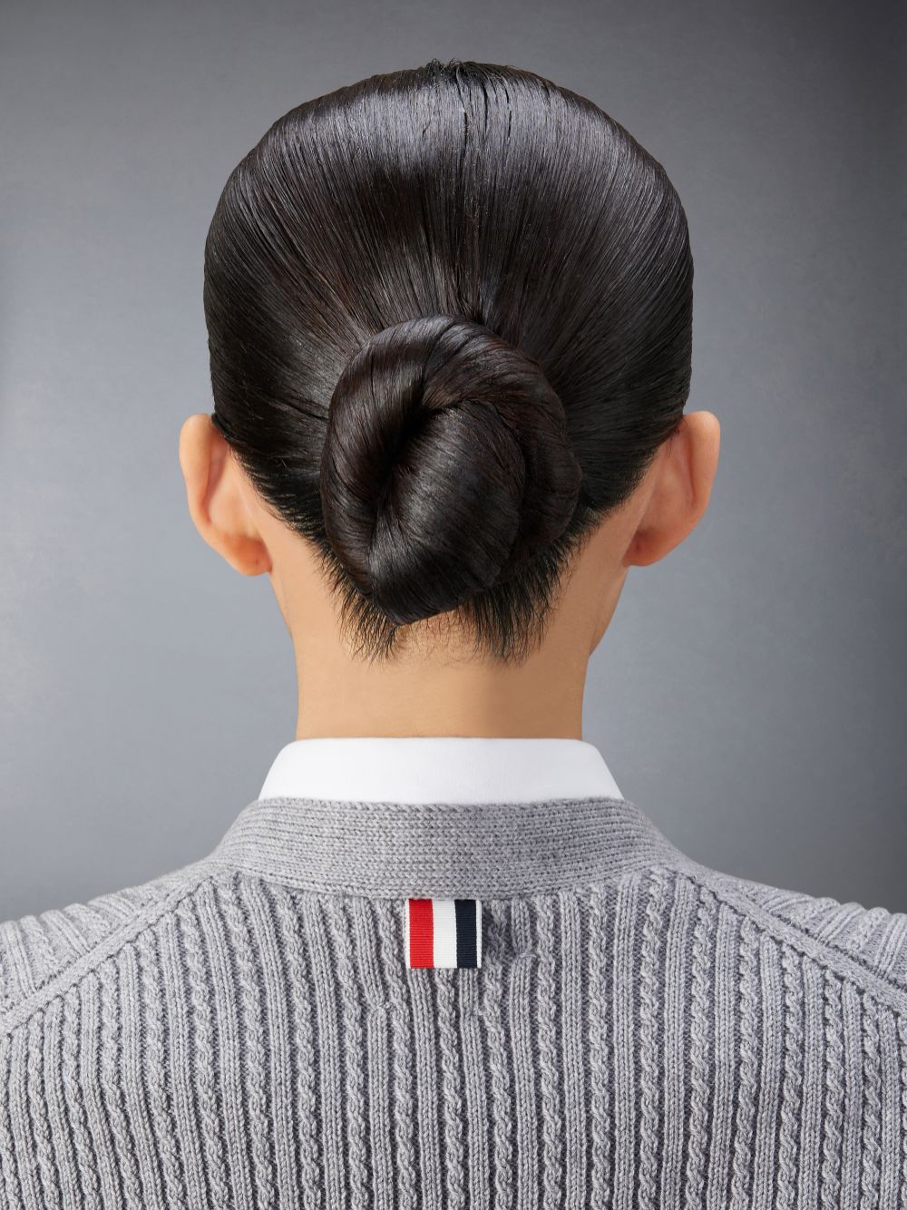 Chaleco Thom Browne Merino Wool 4-Bar Cropped Cable Cardigan Mujer Gris | CDX30R11610