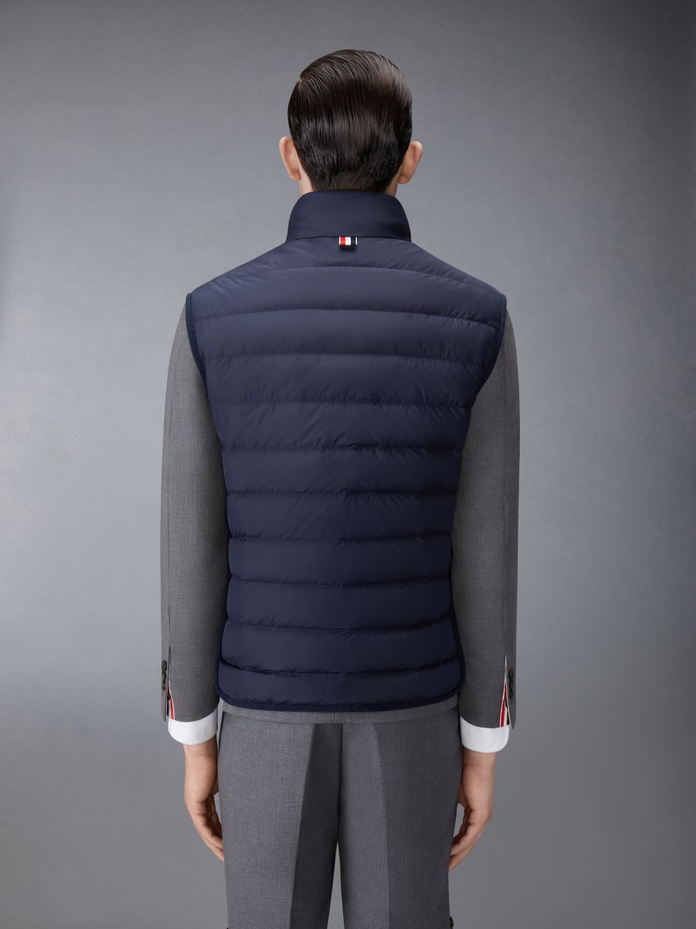 Chaleco Thom Browne ULTRA LIGHT NYLON TECH FUNNEL NECK DOWN Hombre Azules | IHV10D01602