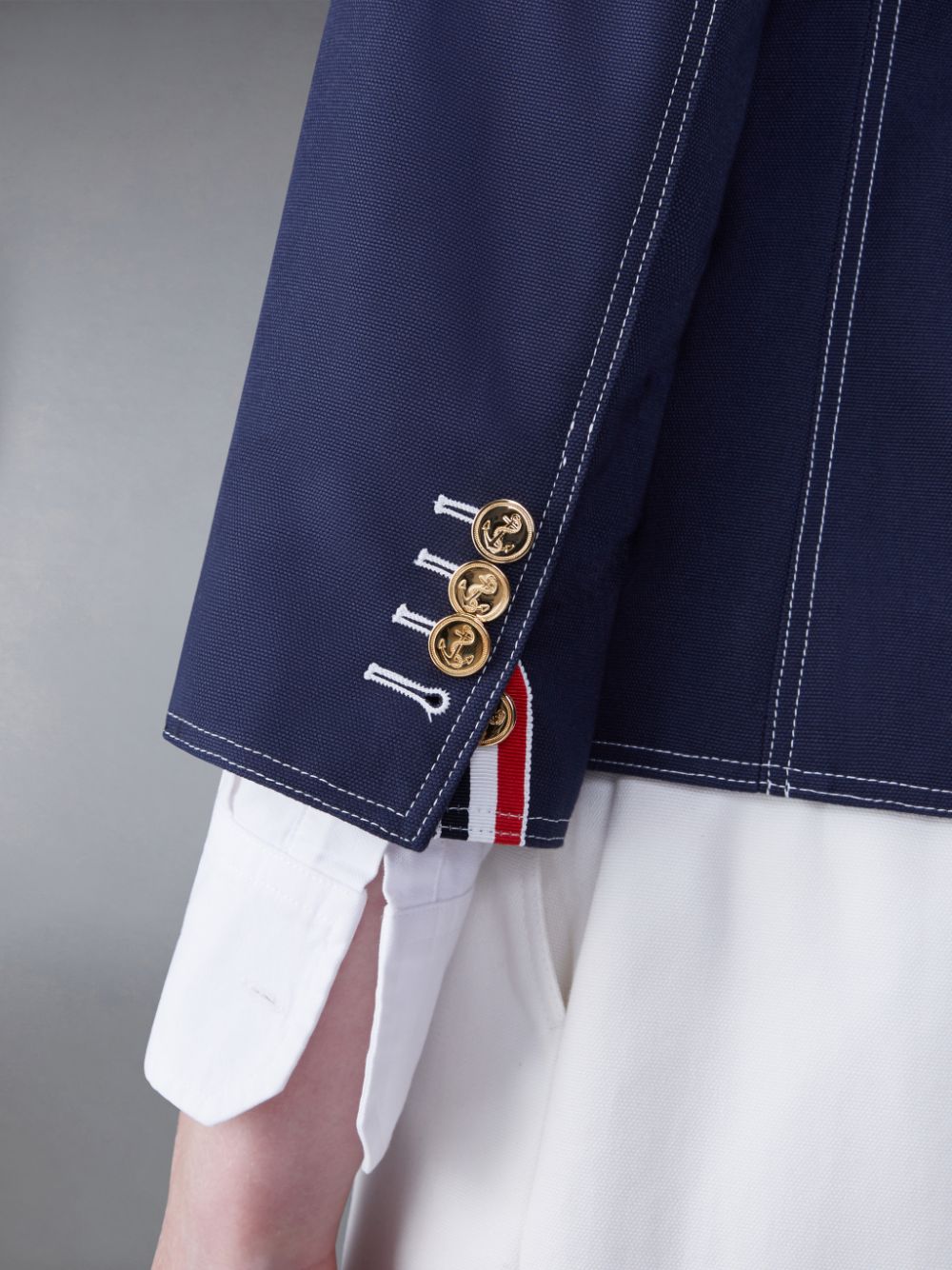 Chaquetas Thom Browne Cotton Canvas Cropped Patch Pocket Sack Mujer Azules | MEU34Q43744