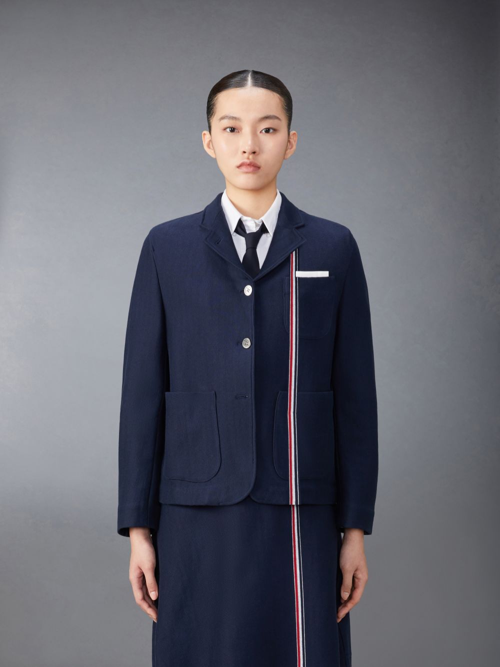 Chaquetas Thom Browne Cotton Sack Mujer Azules | JYZ87O11690