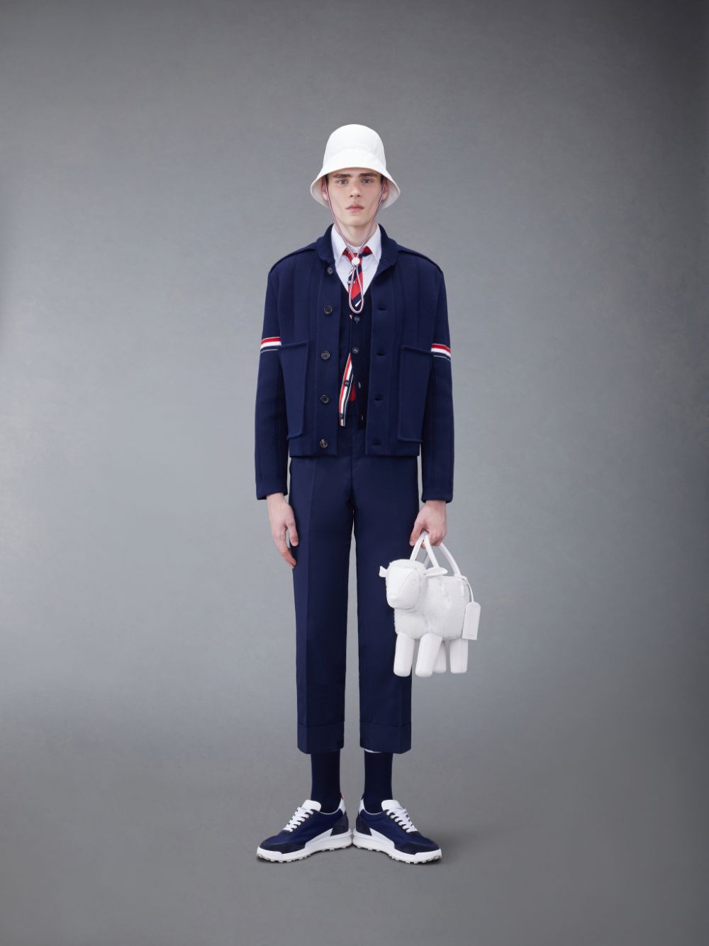 Chaquetas Thom Browne Double Face Cotton Cashmere Shawl Collar Hombre Azules | UVV89D53678