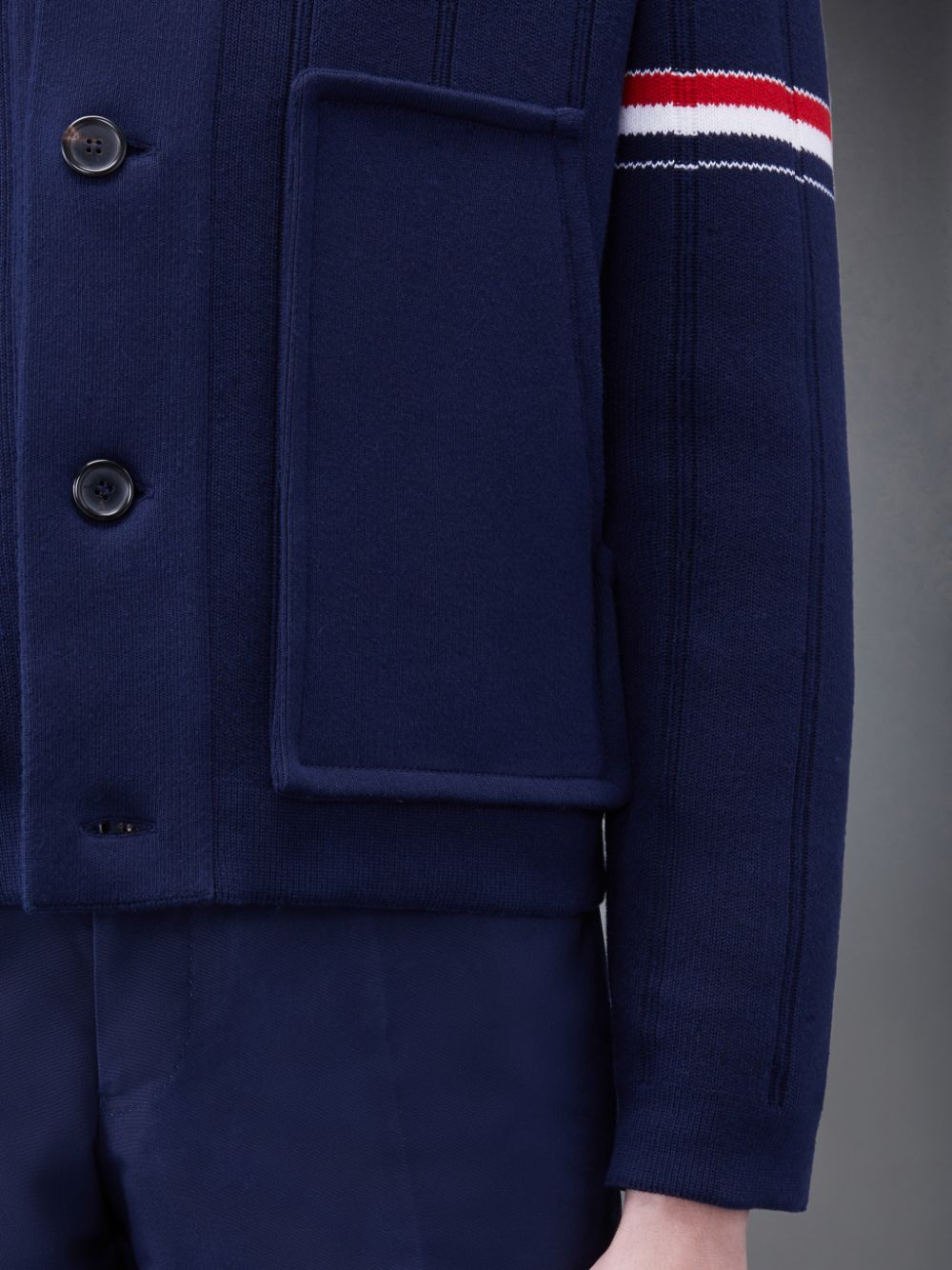 Chaquetas Thom Browne Double Face Cotton Cashmere Shawl Collar Hombre Azules | UVV89D53678