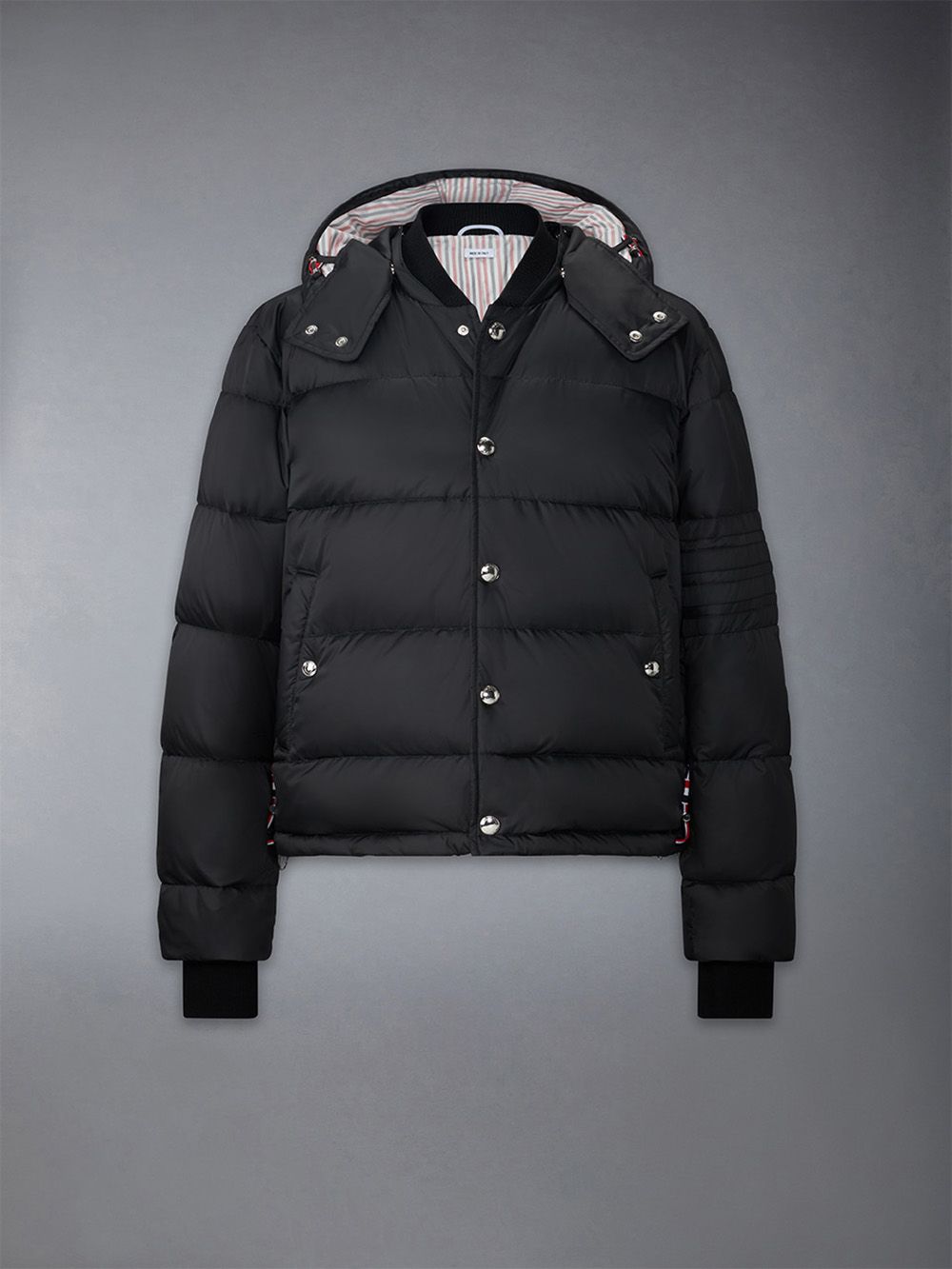 Chaquetas Thom Browne Downfilled 4-bar Hooded Bomber Hombre Negras | KPU93J16174