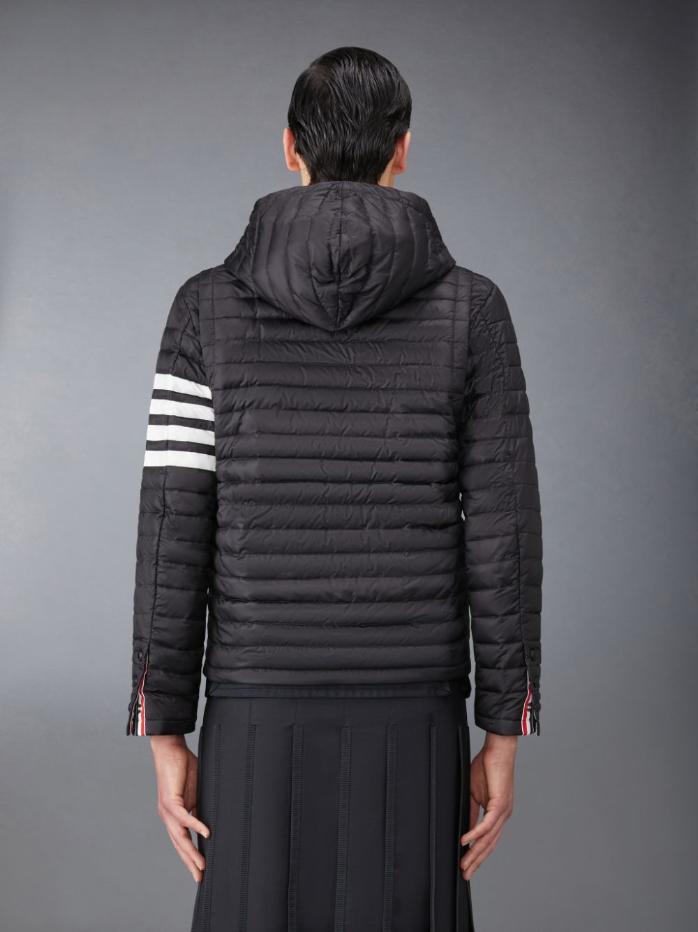 Chaquetas Thom Browne Downfilled Nylon Quilted Hooded Hombre Negras | JBD69X71468