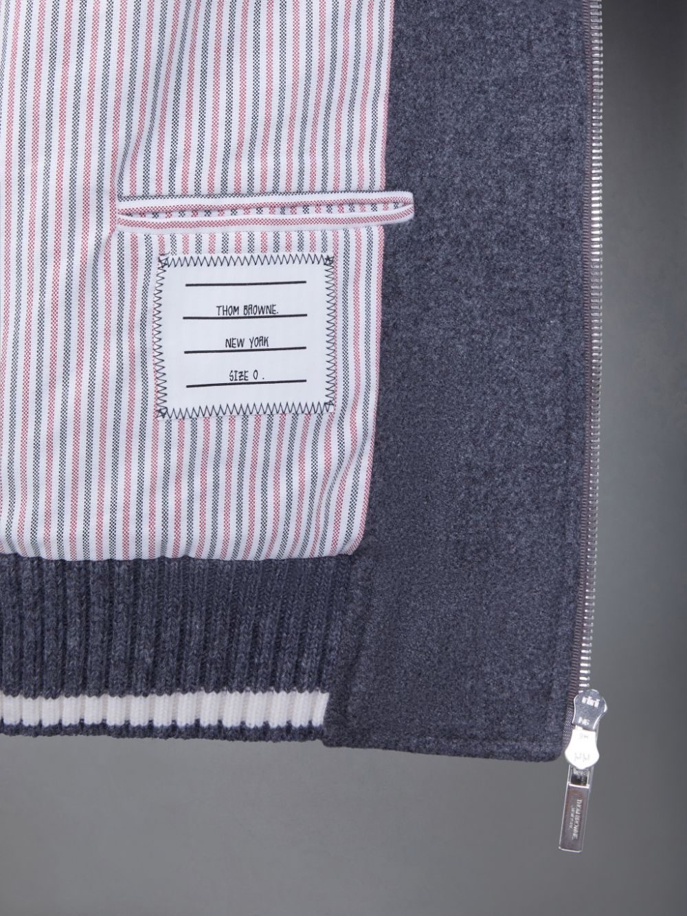 Chaquetas Thom Browne Melton 4-Bar Blouson Hombre Gris | BGR38M57093