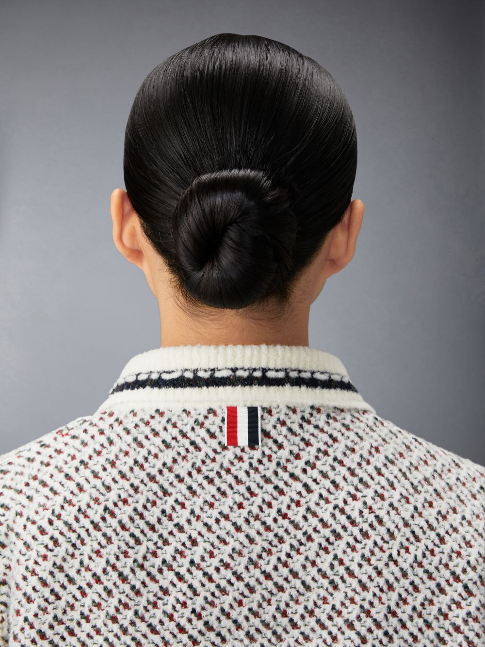 Chaquetas Thom Browne Merino Wool Boucle and Mohair Tweed Jacquard Polo Collar Bomber Mujer Blancas | UVL84H48980