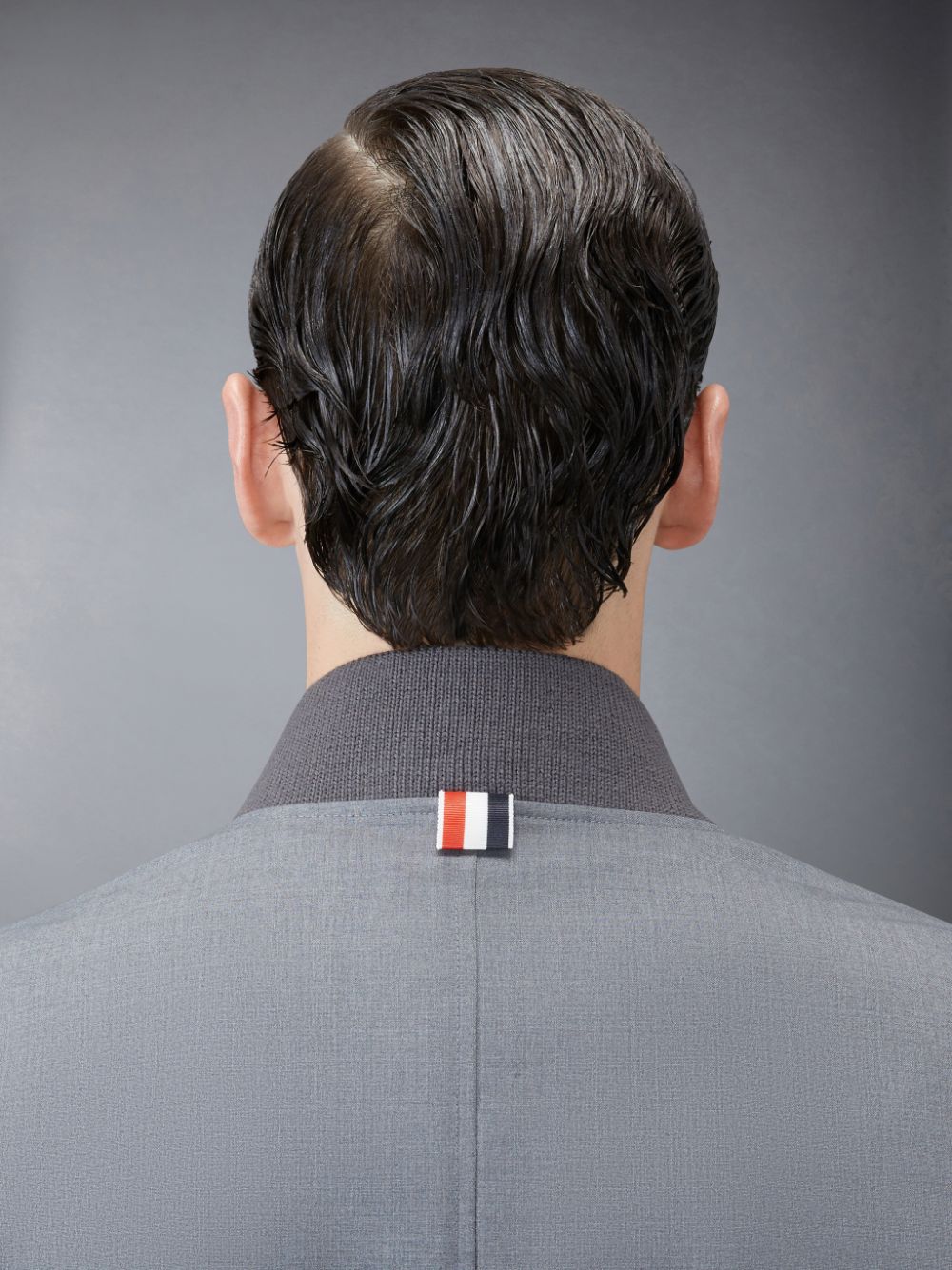Chaquetas Thom Browne Plain Weave 4-Bar Kint Rib Blouson Hombre Gris | OJP94E25133