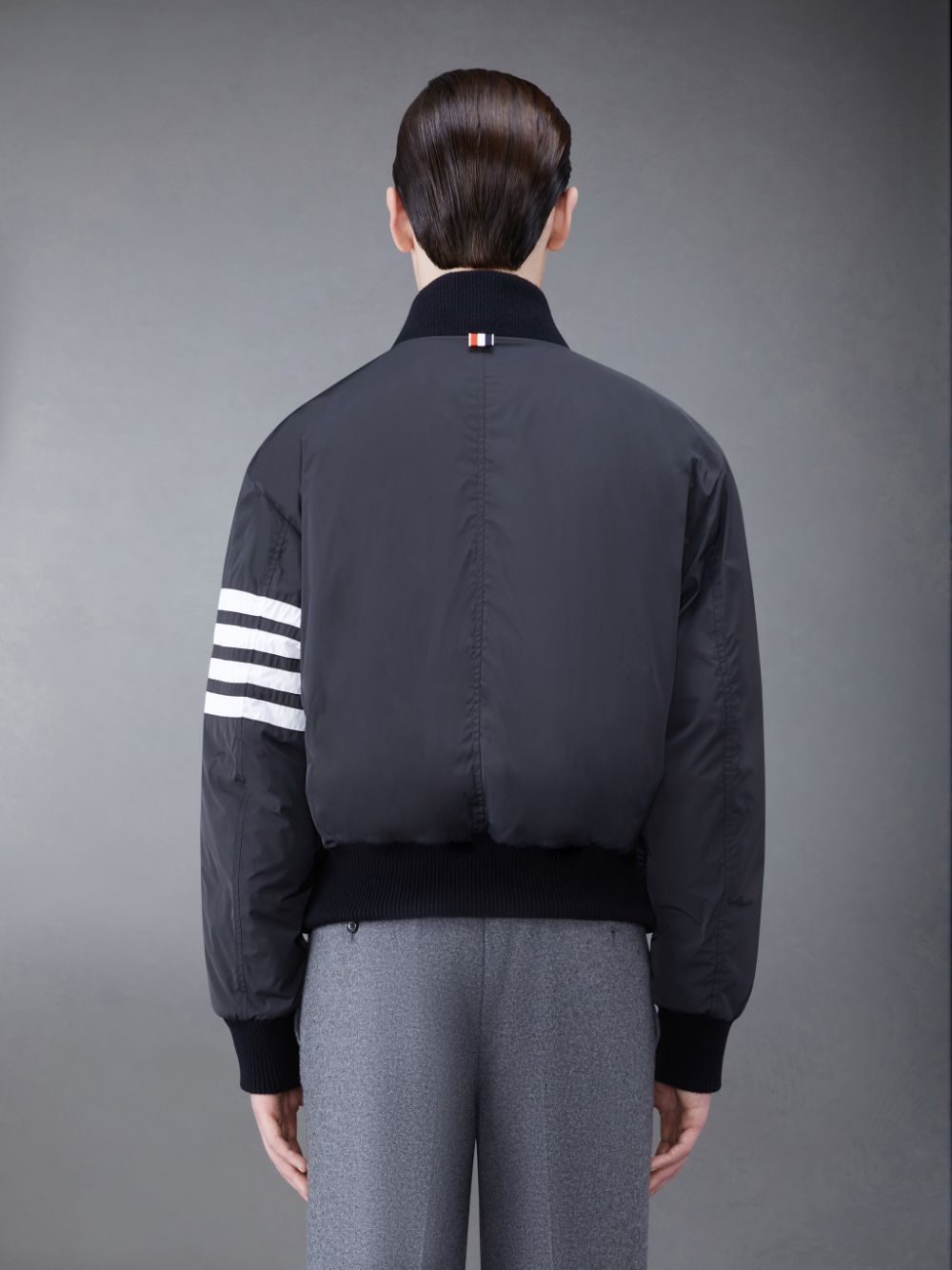 Chaquetas Thom Browne Poly Twill Rib 4-Bar Down Oversized Blouson Hombre Gris | WOE14J74852