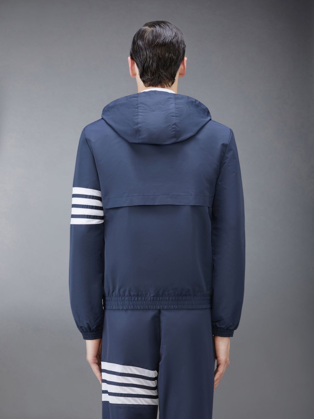 Chaquetas Thom Browne Ripstop Mesh 4-Bar Hooded Hombre Azules | NYZ24D80589