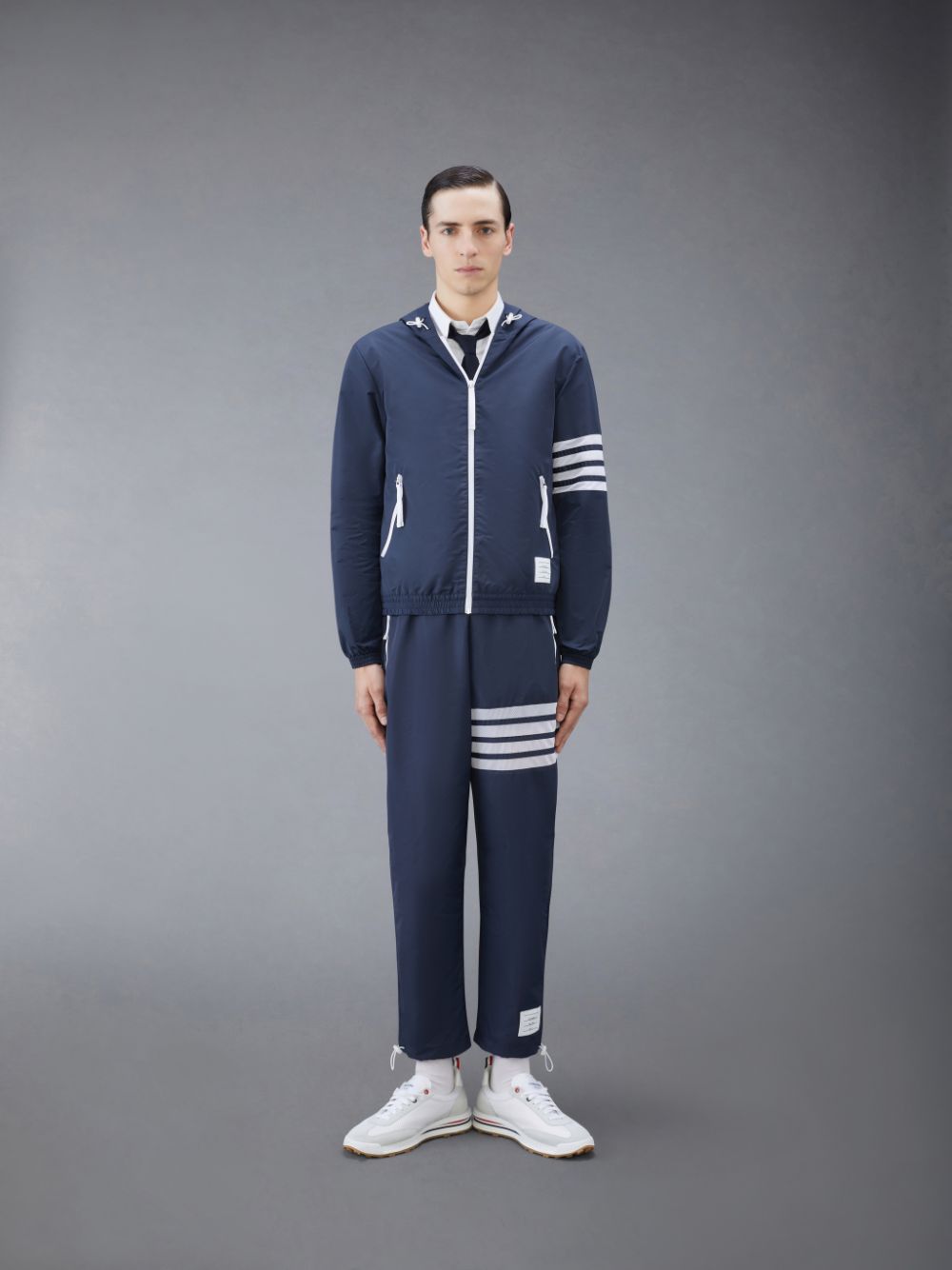 Chaquetas Thom Browne Ripstop Mesh 4-Bar Hooded Hombre Azules | NYZ24D80589