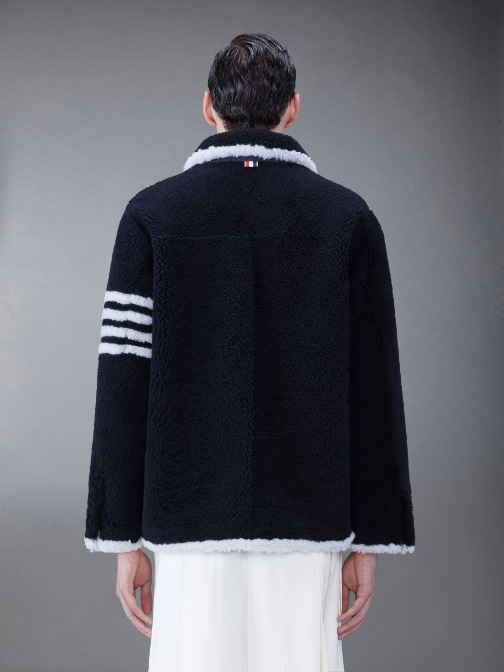 Chaquetas Thom Browne Shearling 4-Bar Sack Hombre Azules | VJS43Z08939