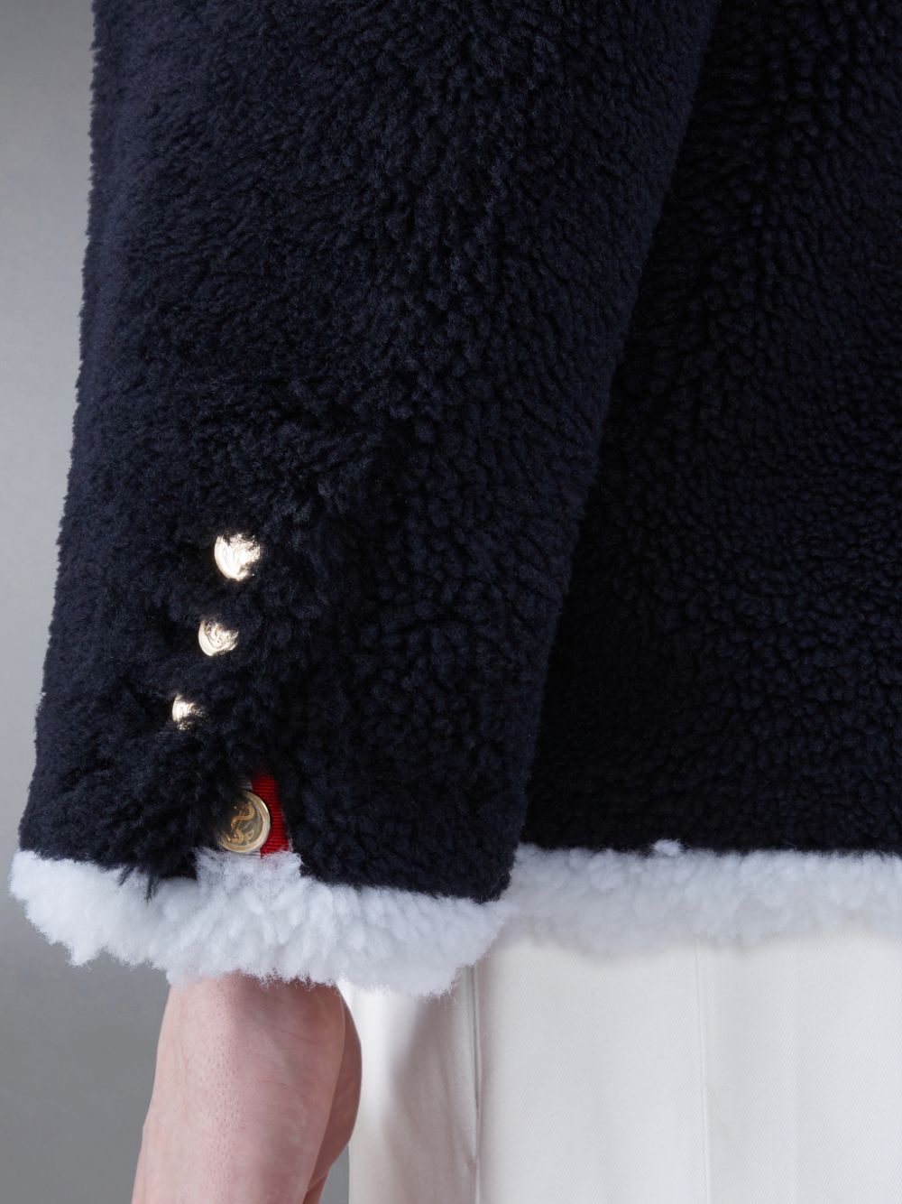 Chaquetas Thom Browne Shearling 4-Bar Sack Hombre Azules | VJS43Z08939