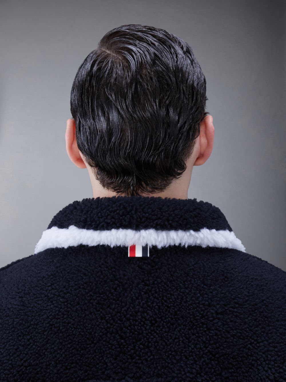 Chaquetas Thom Browne Shearling 4-Bar Sack Hombre Azules | VJS43Z08939