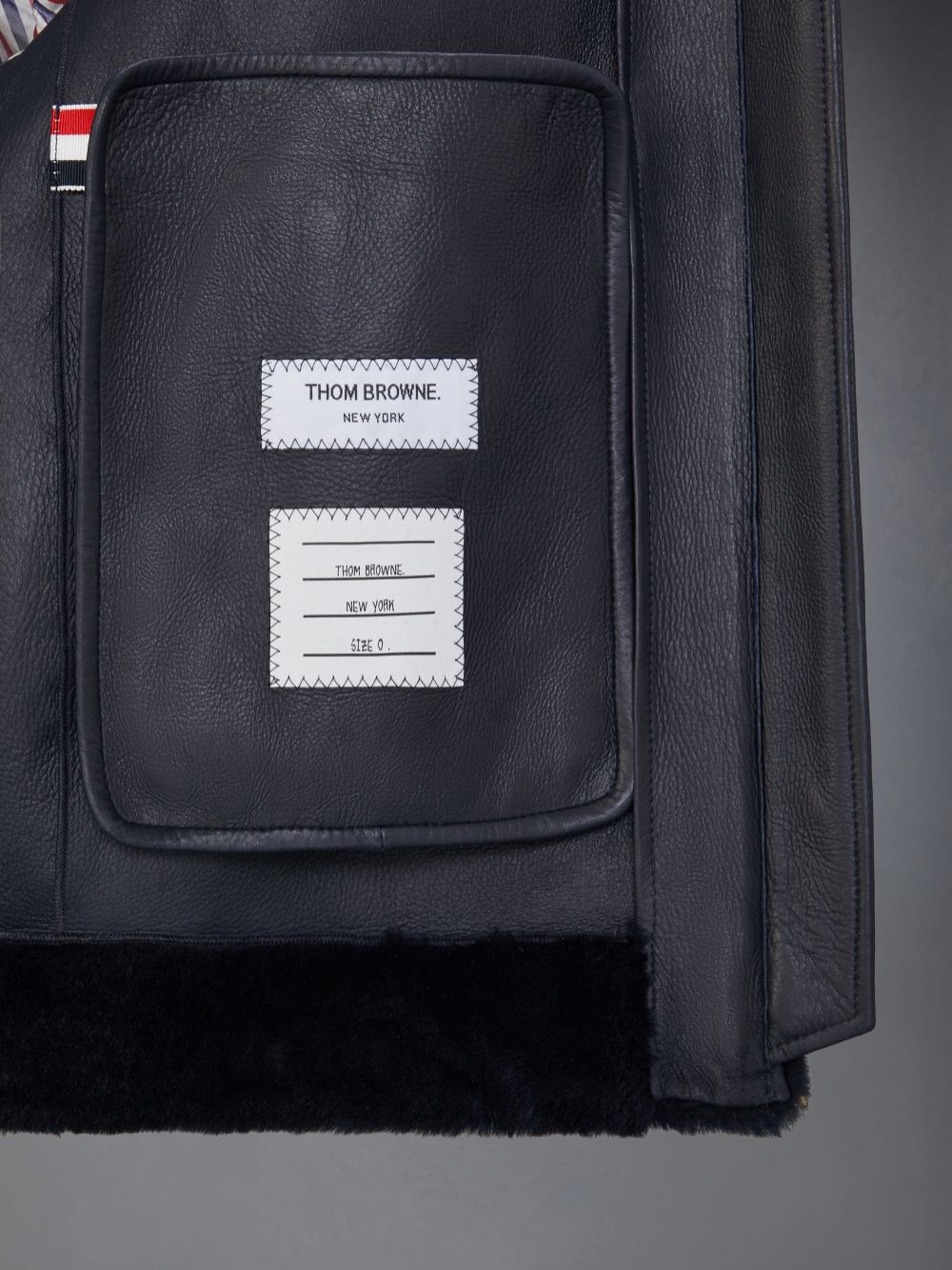 Chaquetas Thom Browne Shearling Zip Up Hombre Azules | CGM95Q90597