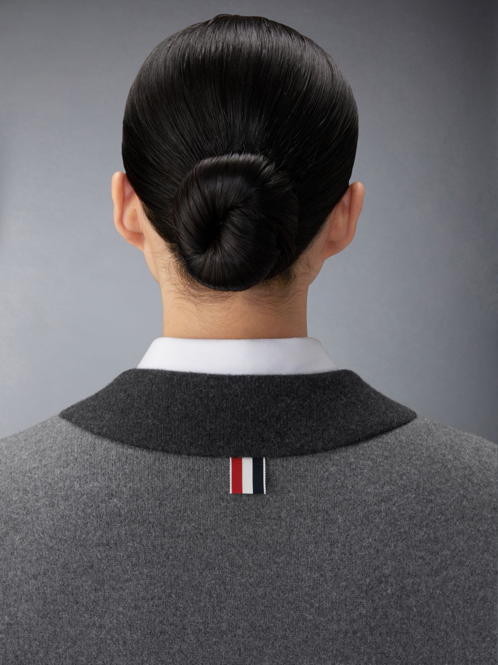 Cárdigan Thom Browne Boiled Merino Wool Double Face Stitch Mujer Gris | PHU13N14784
