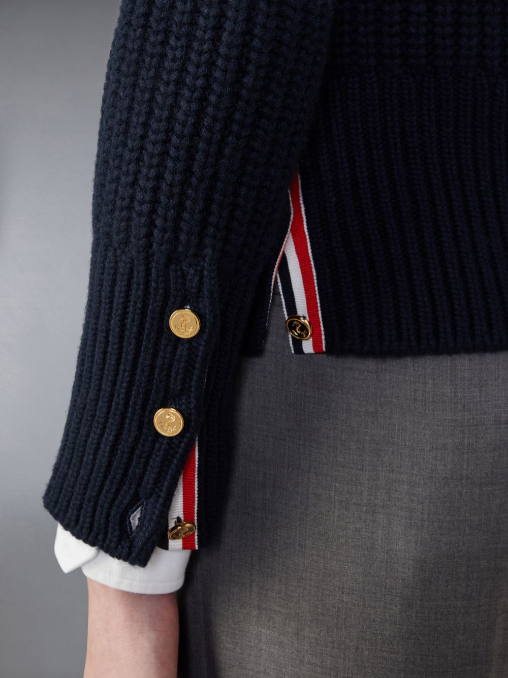 Cárdigan Thom Browne Cashmere 4-Bar Classic Hombre Azules | UNU68W64951