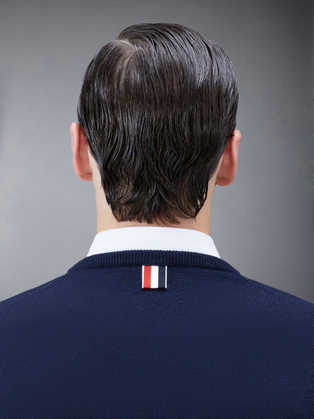 Cárdigan Thom Browne Cashmere 4-Bar Crew Neck Hombre Azules | XGS26H02378