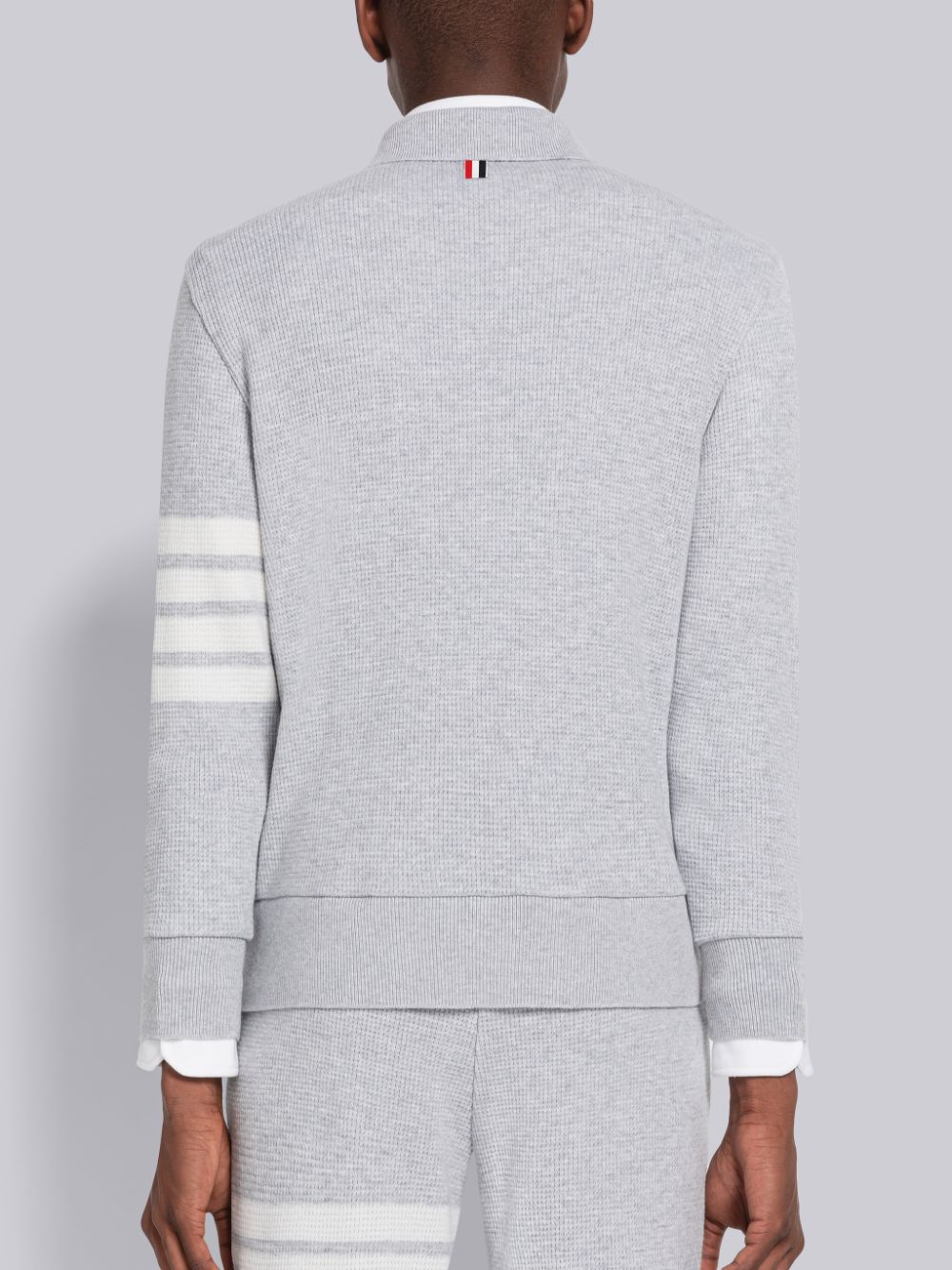 Cárdigan Thom Browne Cashmere Waffle 4-Bar Jacket Hombre Gris | HBN51Y20386