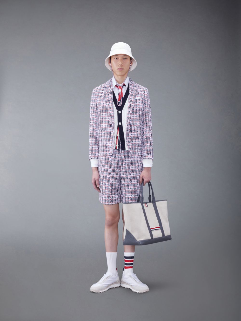 Cárdigan Thom Browne Cotton 4-Bar V-Neck Cable Hombre Blancas | IFB56J30791