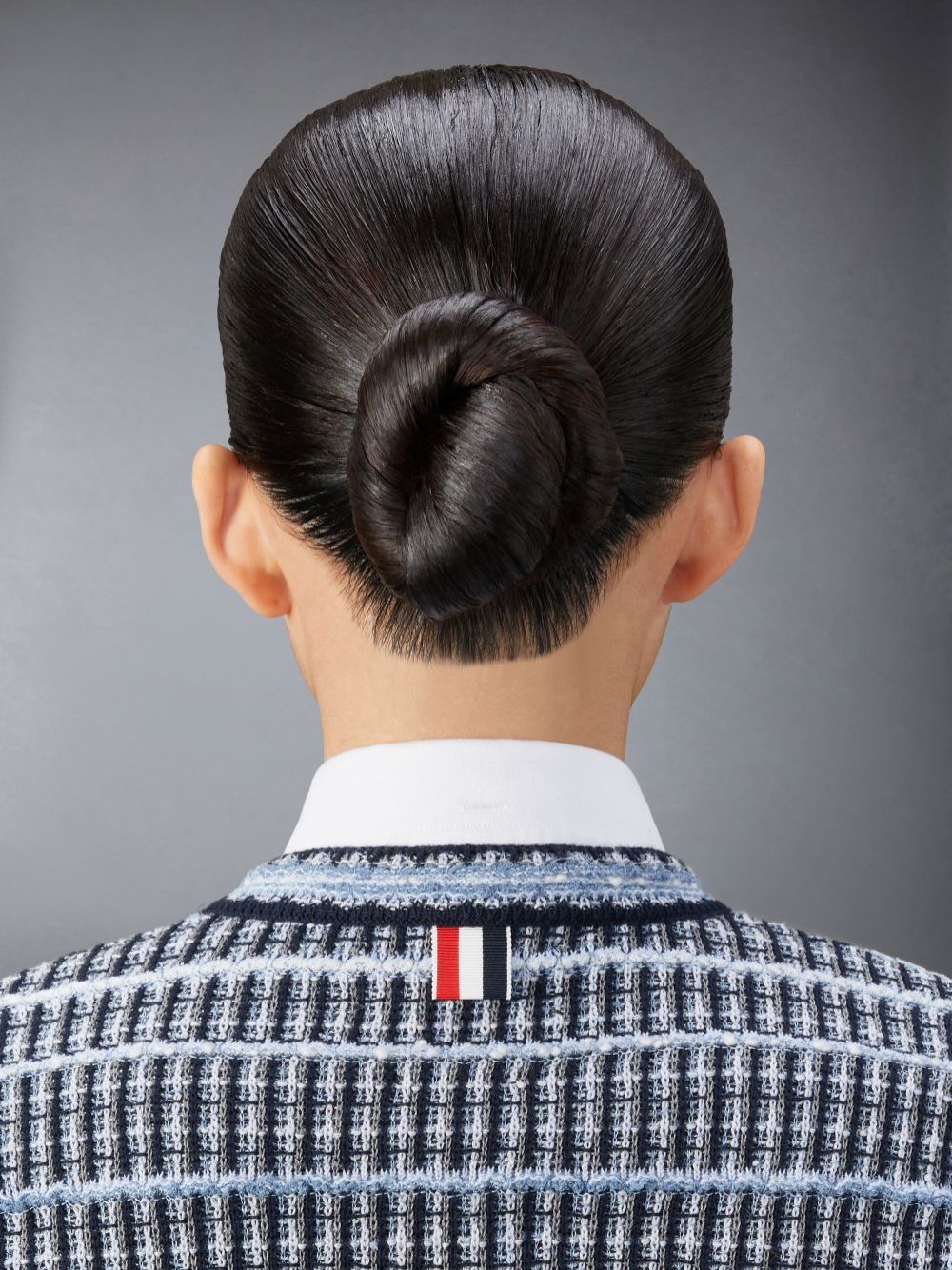 Cárdigan Thom Browne Cotton Linen Tweed Jacquard Mujer Azules | YWW42N03166