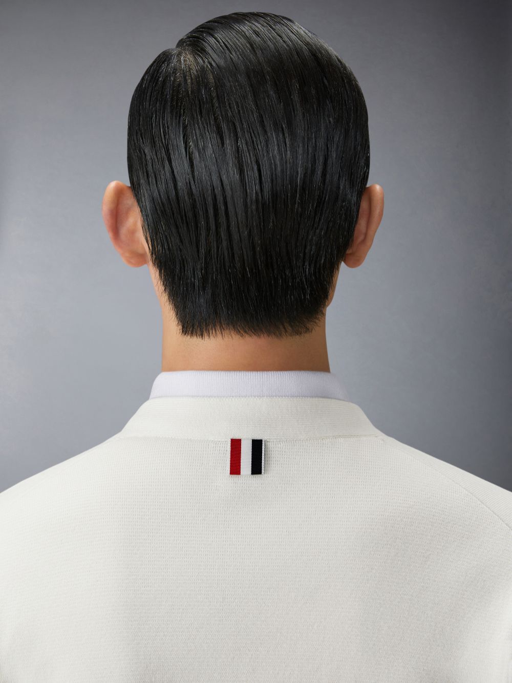 Cárdigan Thom Browne Cotton Milano Stitch Flag Patch Hombre Blancas | GPV13Y13383