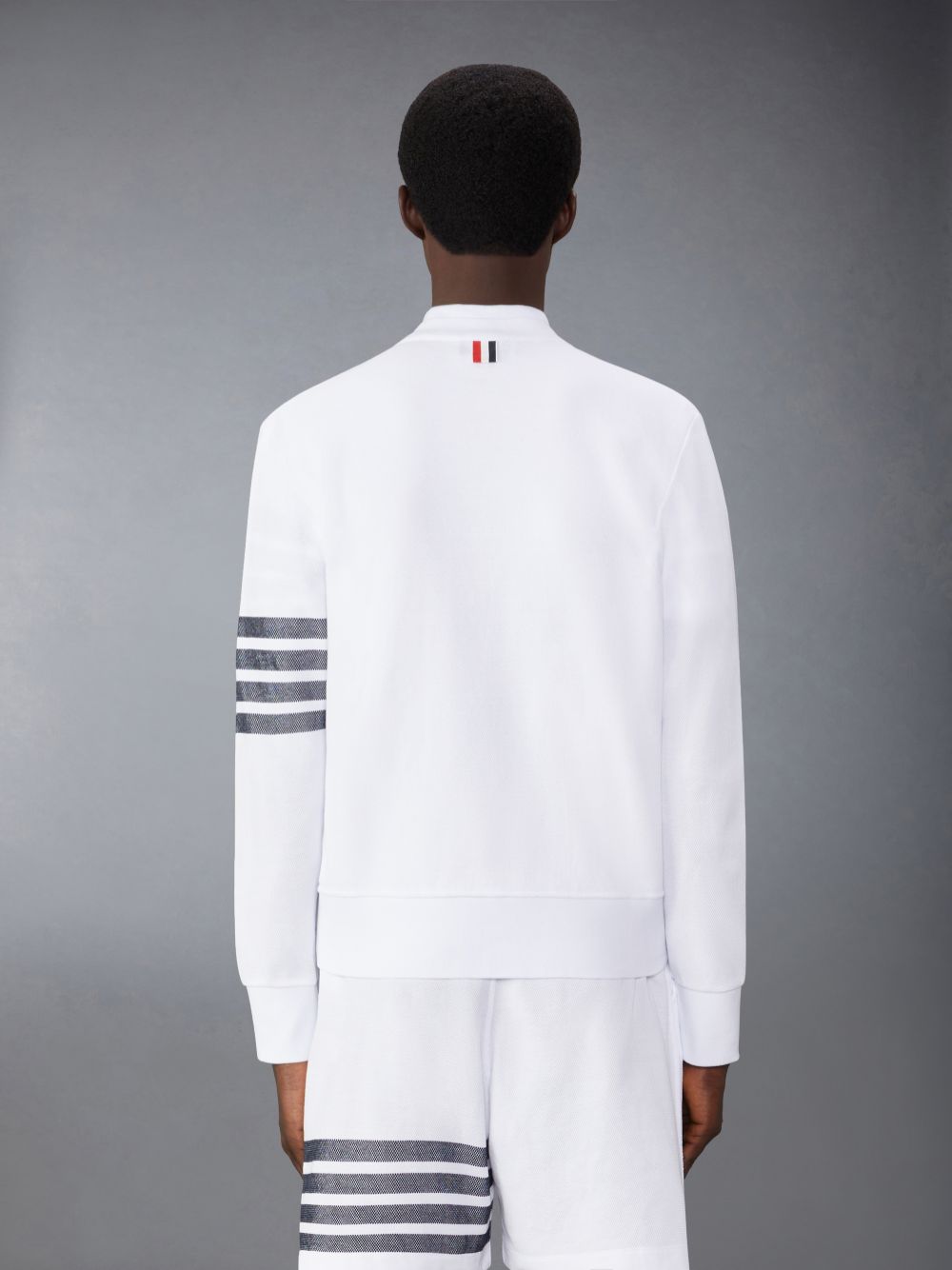Cárdigan Thom Browne Cotton Pique 4-Bar Hombre Blancas | MHX32F21479
