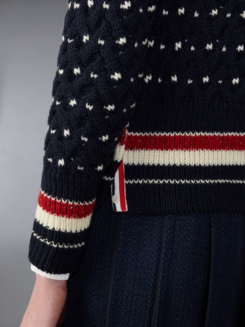 Cárdigan Thom Browne Donegal Cable Classic Hombre Azules | MVU76J10137