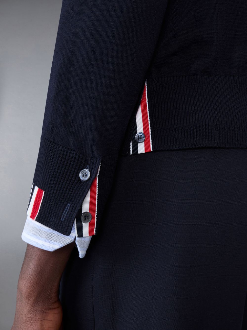 Cárdigan Thom Browne Fine Merino Jersey Stripe Relaxed V-Neck Hombre Azules | JET68U14774
