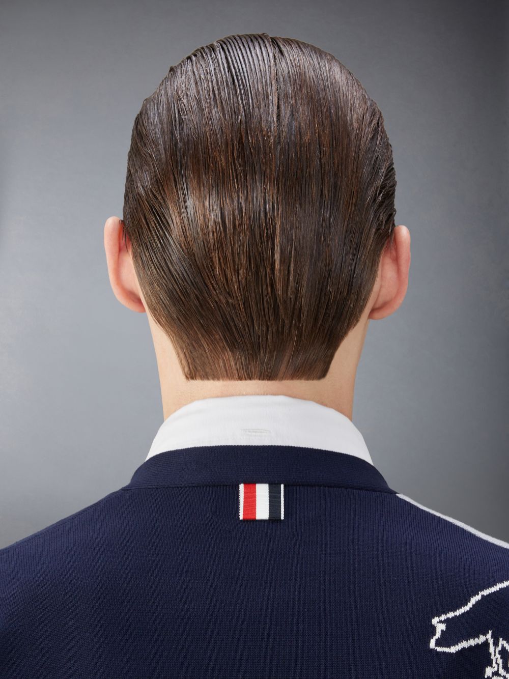 Cárdigan Thom Browne Funmix Cotton 4-Bar Rose and Raven Hombre Azules | NPB10D87375