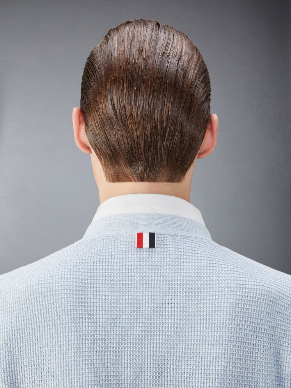 Cárdigan Thom Browne Linen Cotton 4-Bar Relaxed Fit Hombre Azules | UYO61L80571