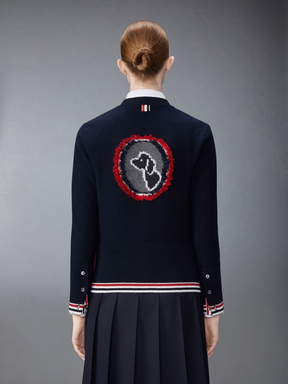 Cárdigan Thom Browne Merino Wool Hector Fringe Classic Mujer Azules | PNE13F11911