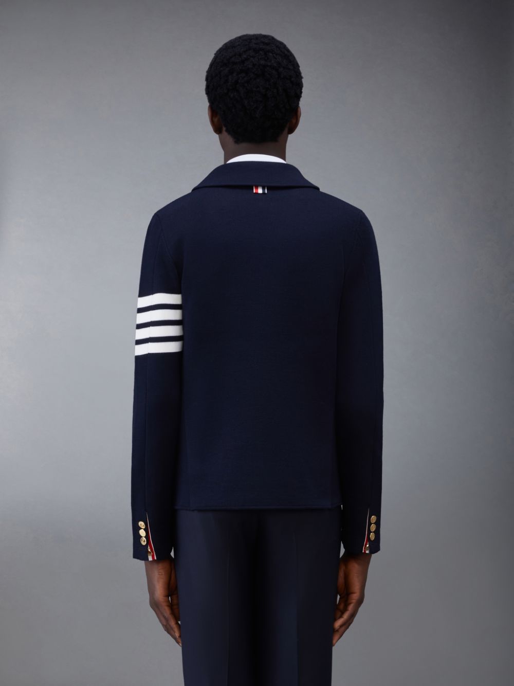 Cárdigan Thom Browne Wool 4-Bar Sport Hombre Azules | VEV75N74737