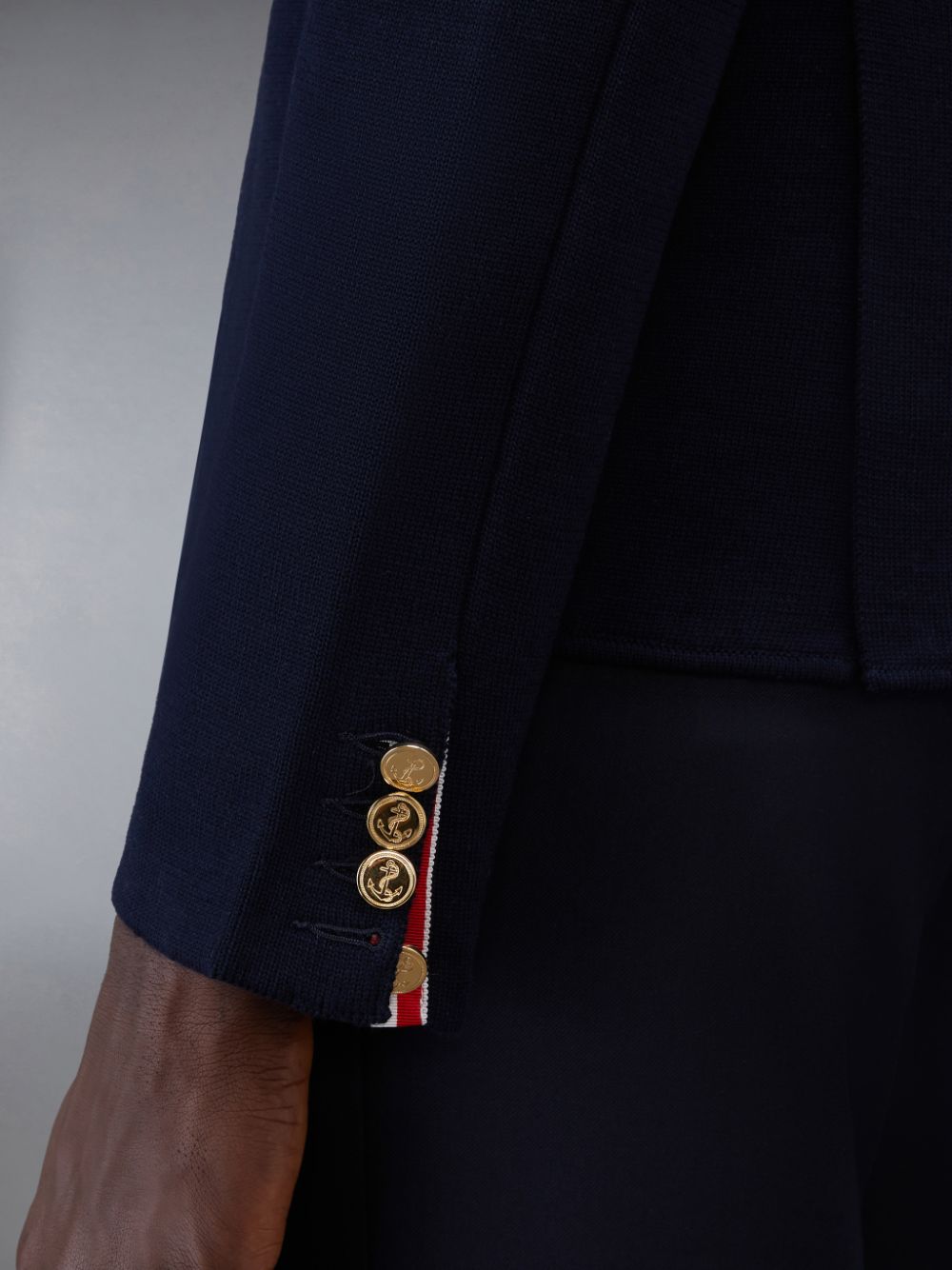 Cárdigan Thom Browne Wool 4-Bar Sport Hombre Azules | VEV75N74737
