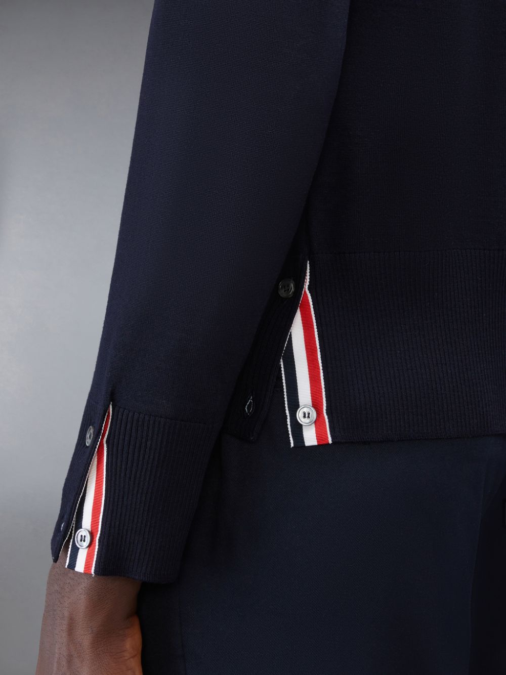Cárdigan Thom Browne Wool 4-Bar V-Neck Hombre Azules | FJI61U91002