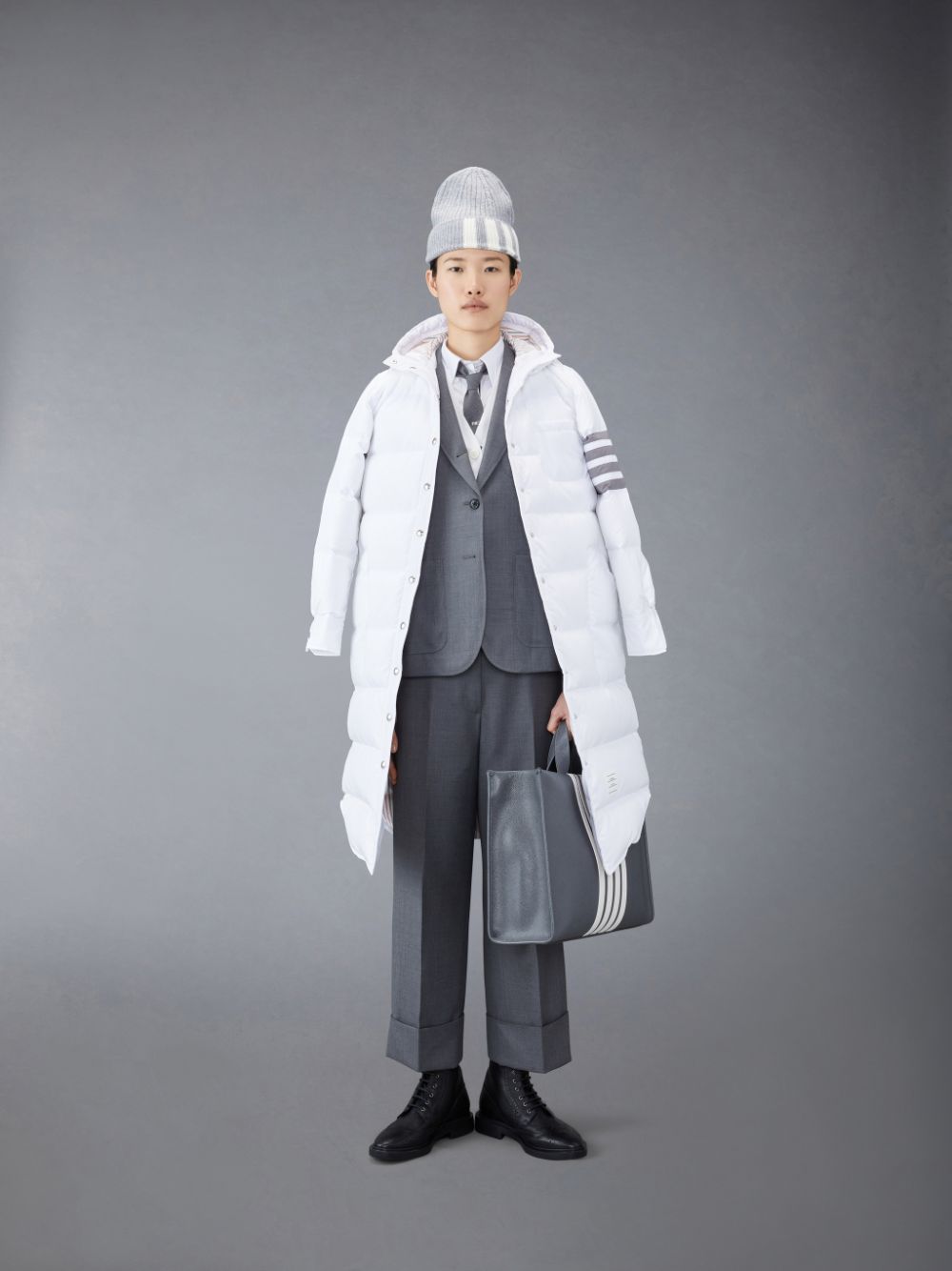 Cárdigan Thom Browne Wool 4-Bar V-Neck Mujer Blancas | LNF72D88314