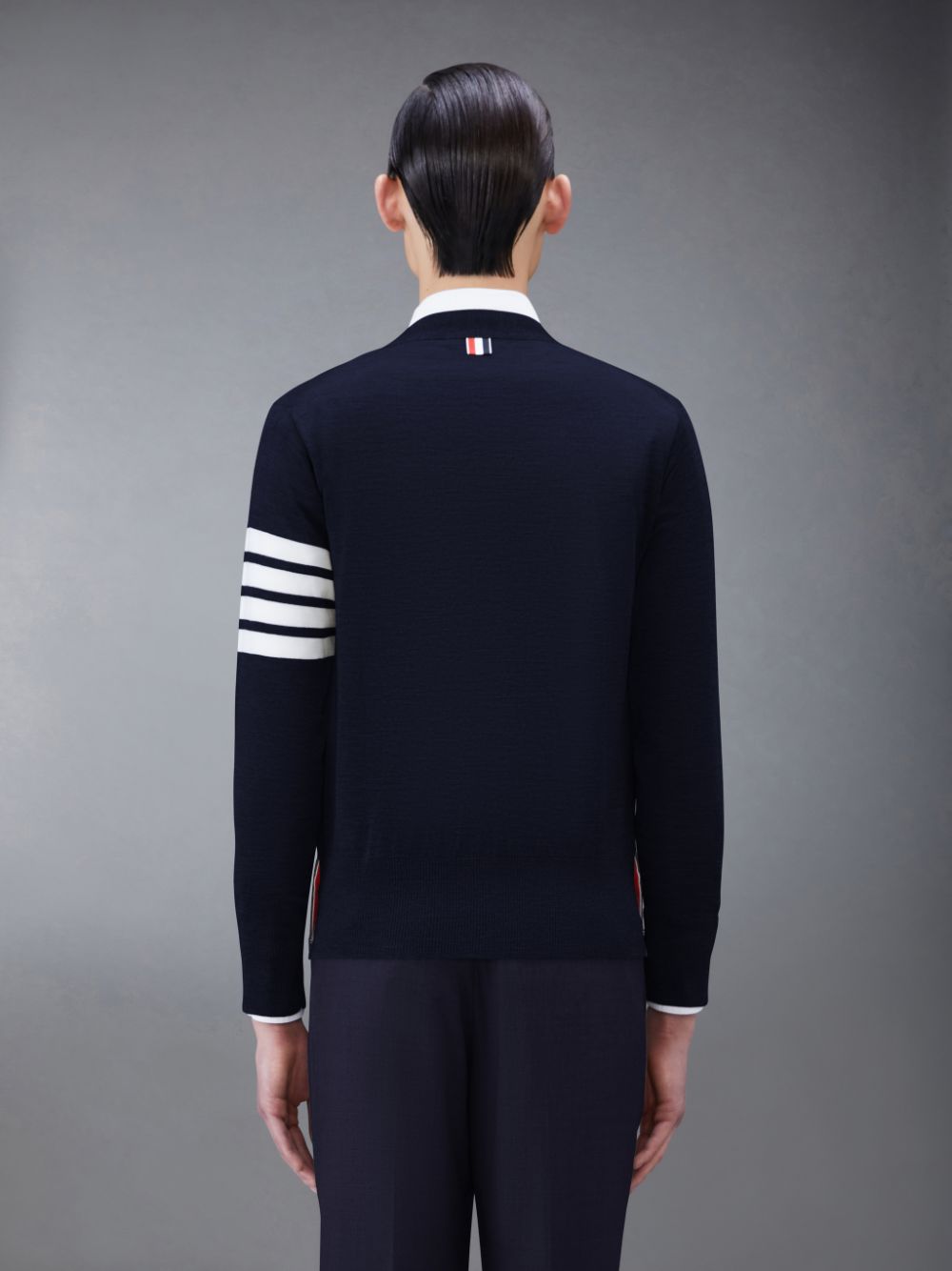 Cárdigan Thom Browne Wool Classic V-Neck Hombre Azules | JVR59L55719